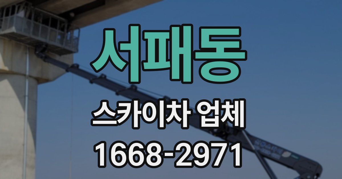 서패동 스카이차 업체