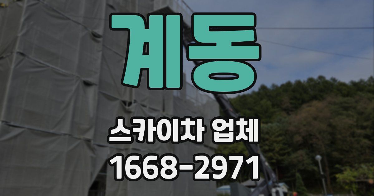 계동 스카이차 업체