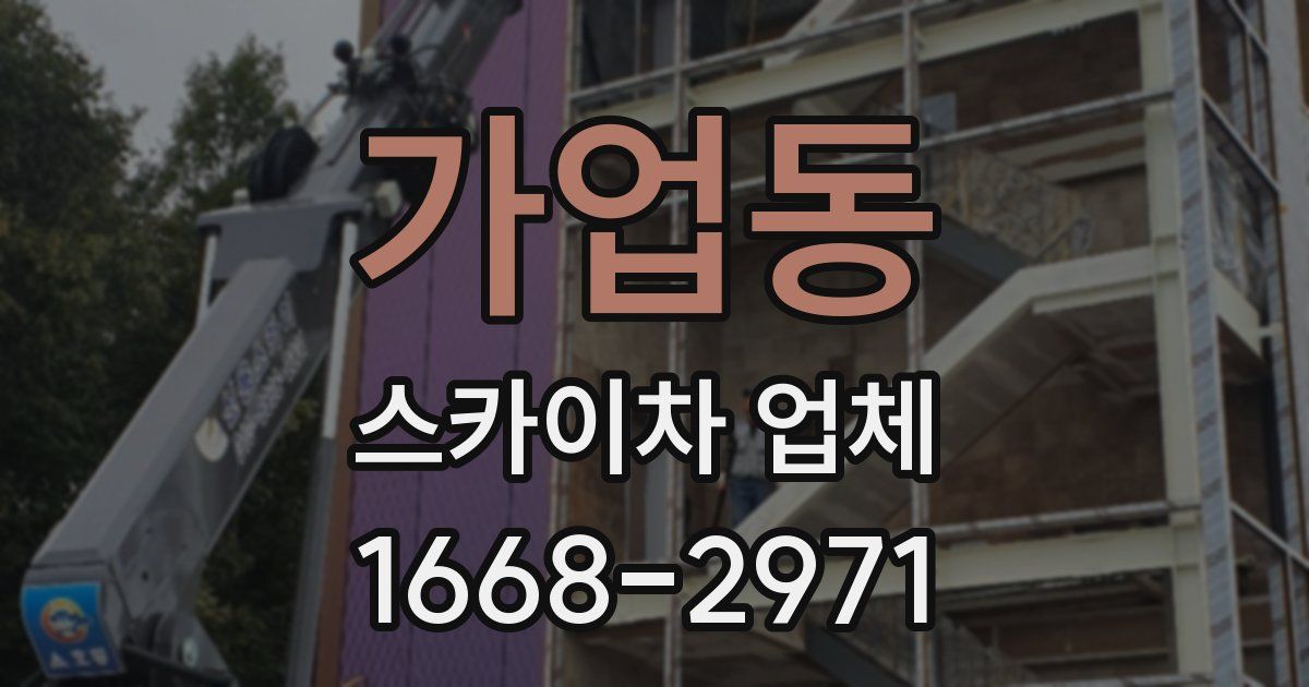 가업동 스카이차 업체