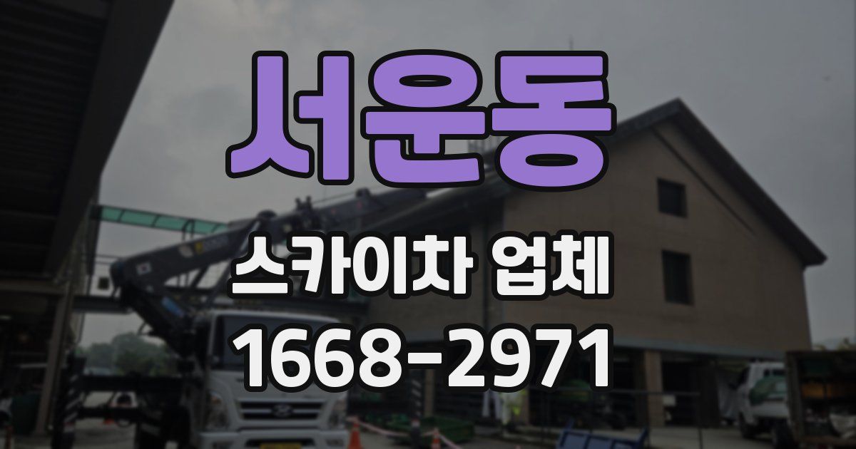 서운동 스카이차 업체