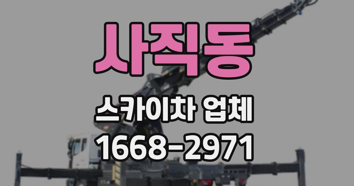 사직동 스카이차 업체