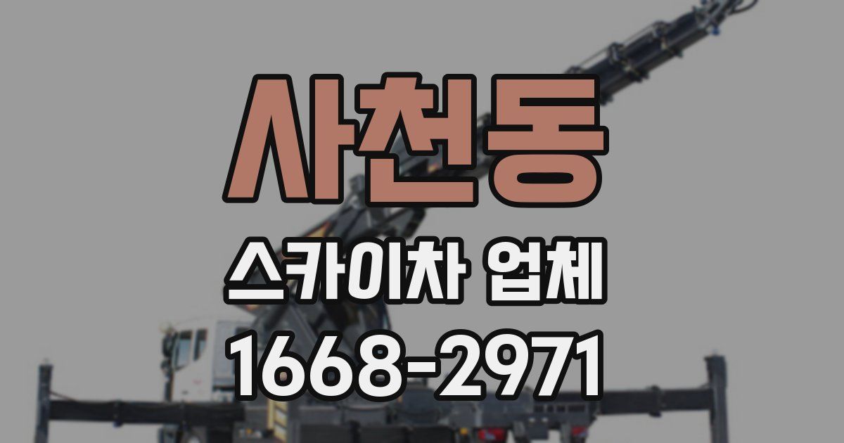 사천동 스카이차 업체