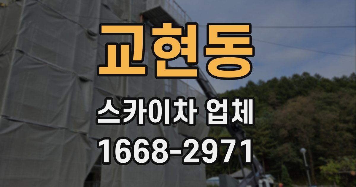 교현동 스카이차 업체