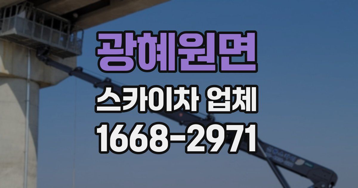 광혜원면 스카이차 업체