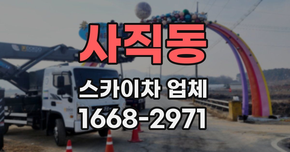 사직동 스카이차 업체