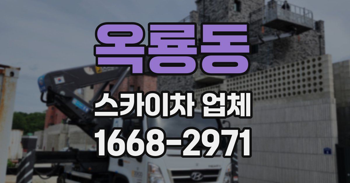 옥룡동 스카이차 업체