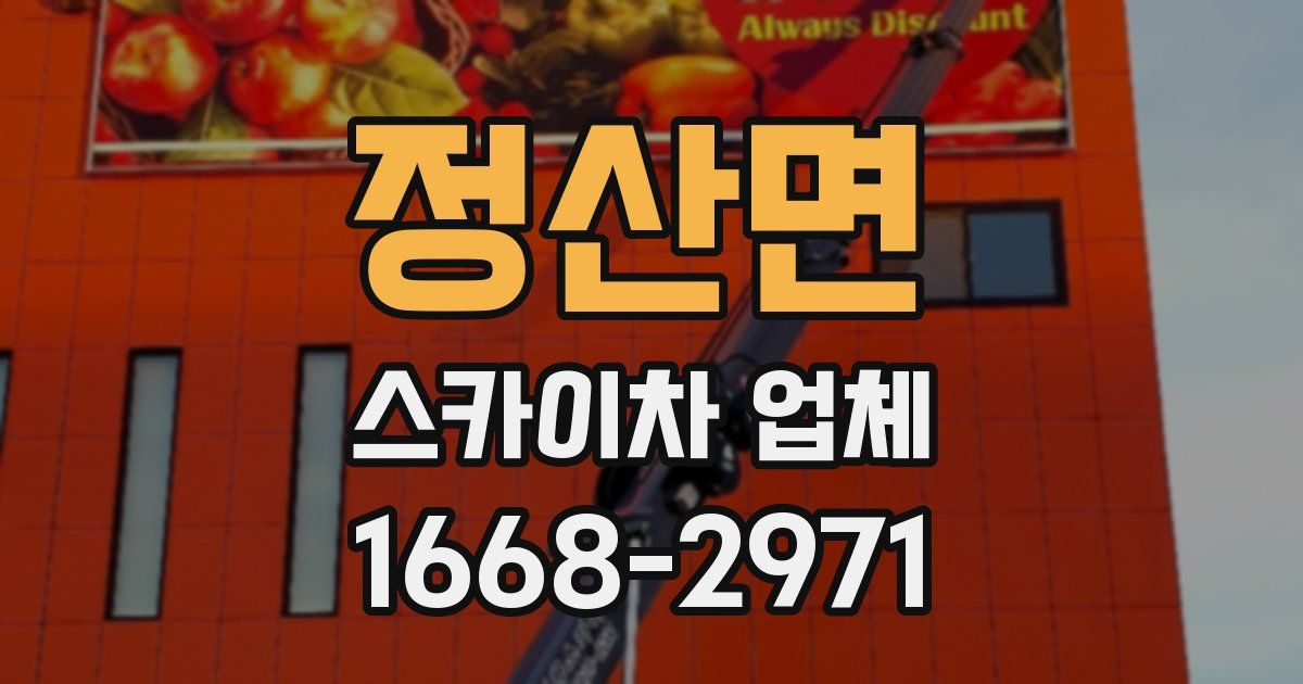 정산면 스카이차 업체