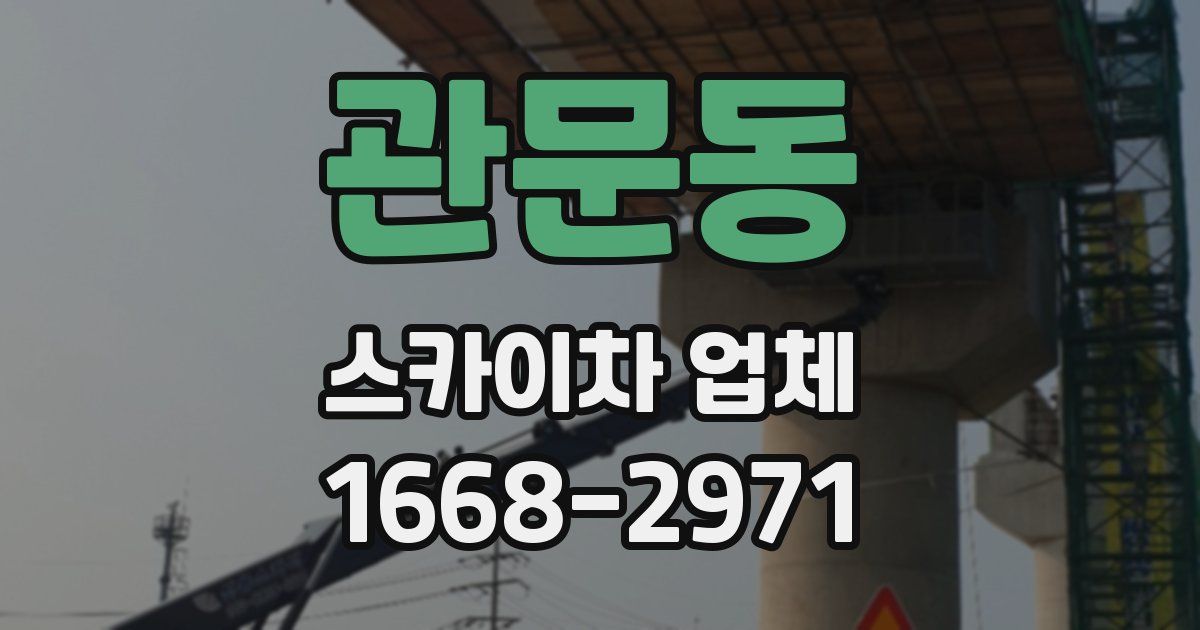관문동 스카이차 업체