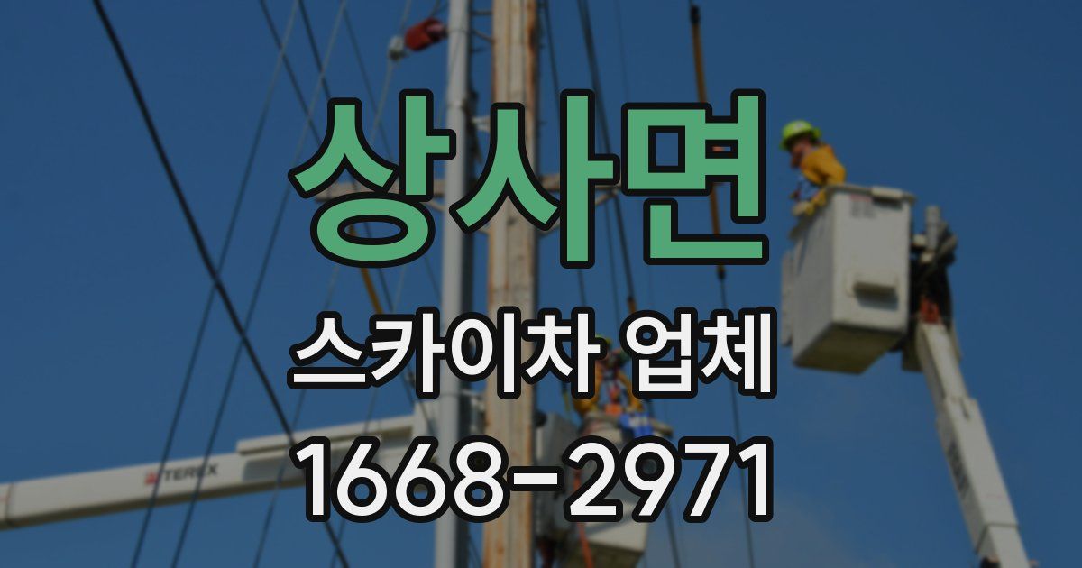 상사면 스카이차 업체