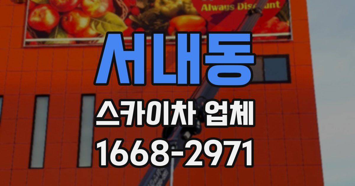서내동 스카이차 업체
