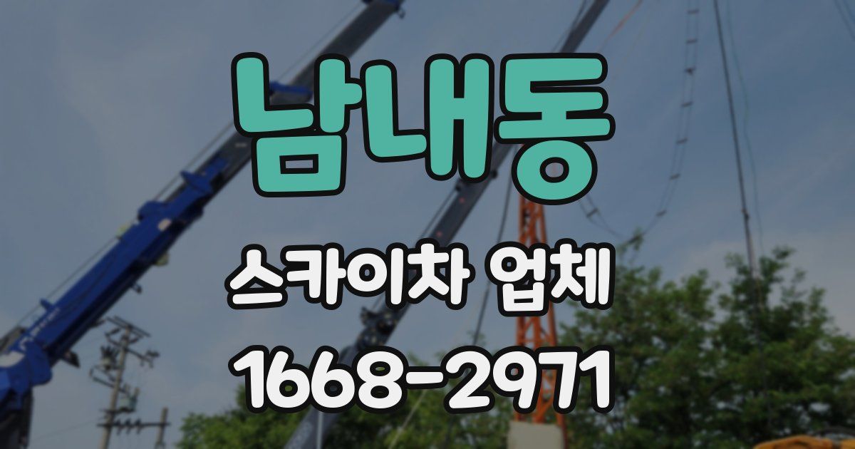 남내동 스카이차 업체