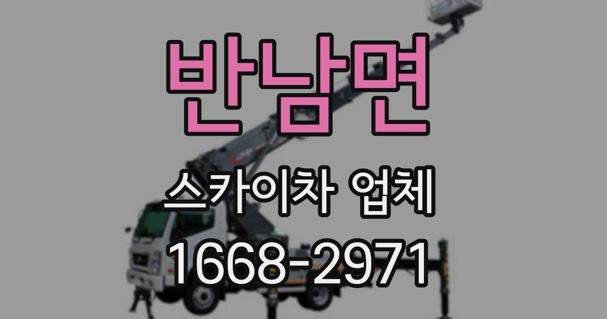 반남면 스카이차 업체