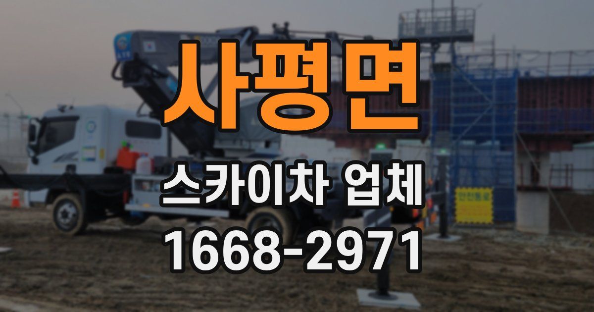 사평면 스카이차 업체