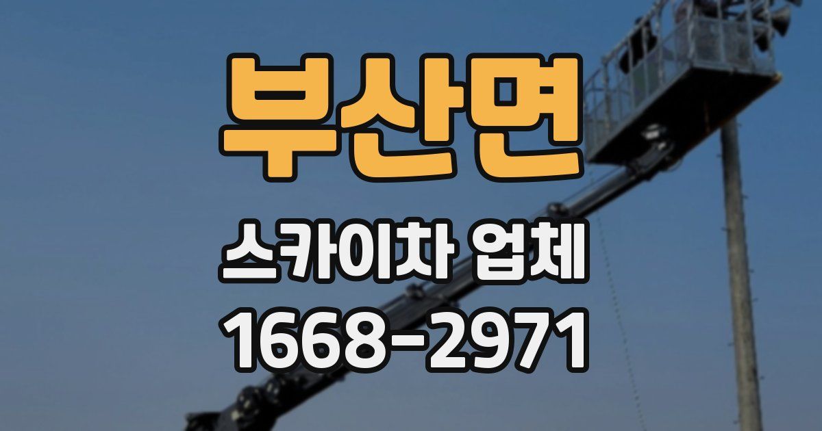 부산면 스카이차 업체