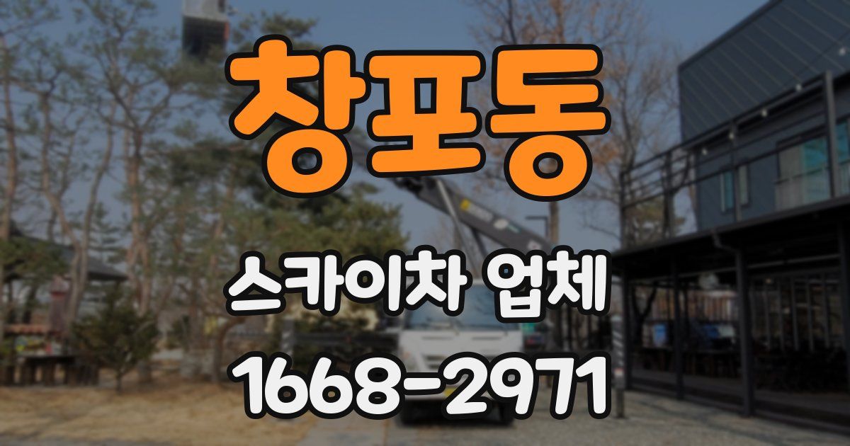 창포동 스카이차 업체