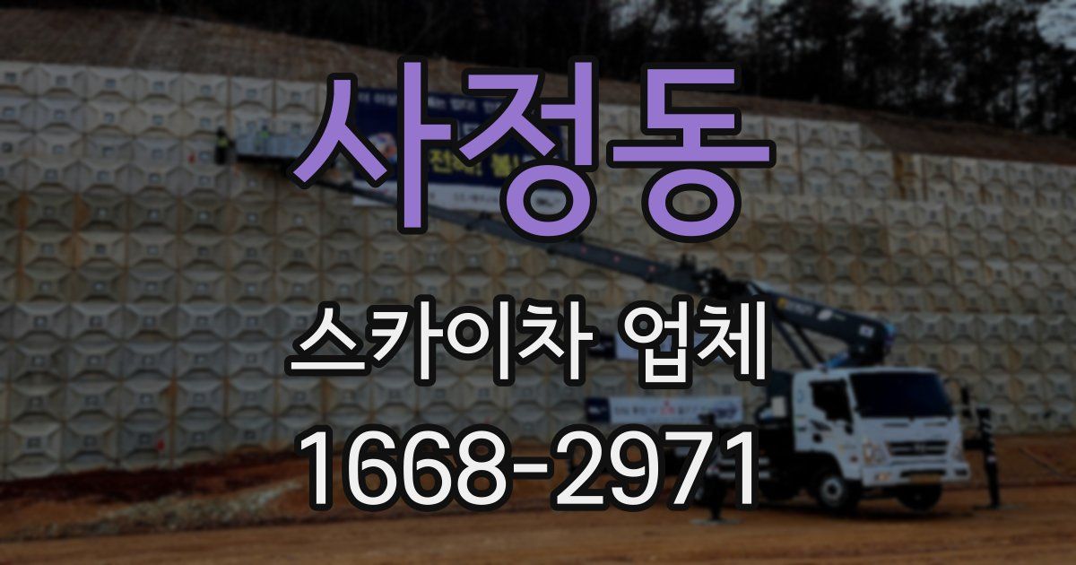 사정동 스카이차 업체