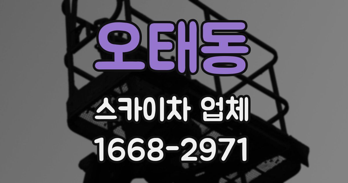 오태동 스카이차 업체
