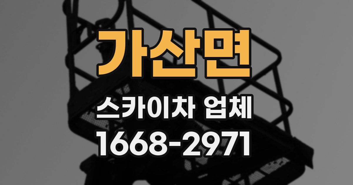 가산면 스카이차 업체