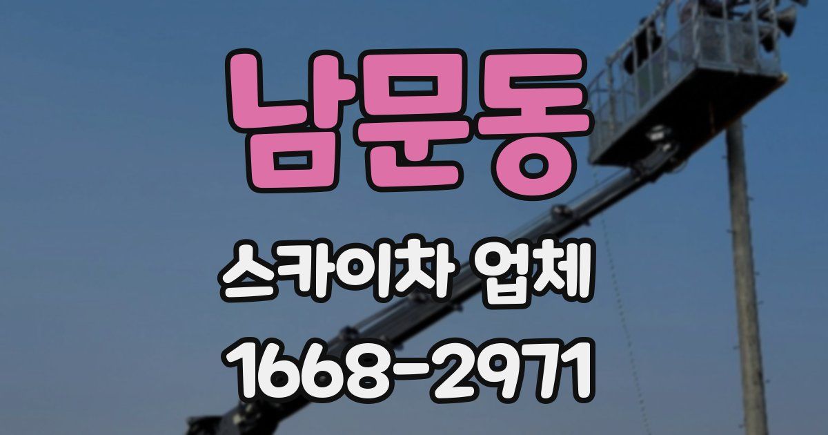 남문동 스카이차 업체