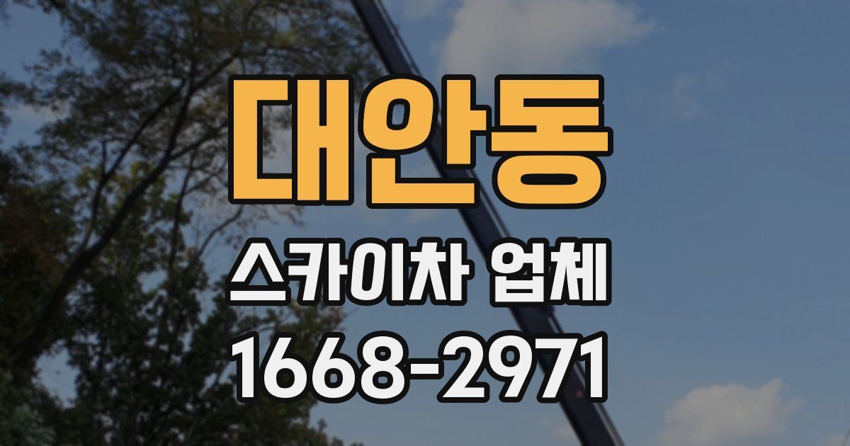 대안동 스카이차 업체