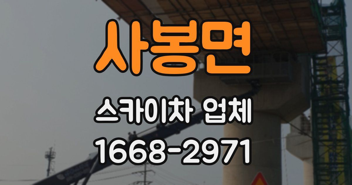 사봉면 스카이차 업체