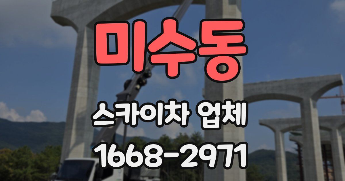 미수동 스카이차 업체