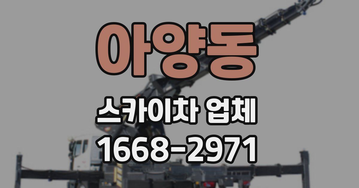 아양동 스카이차 업체