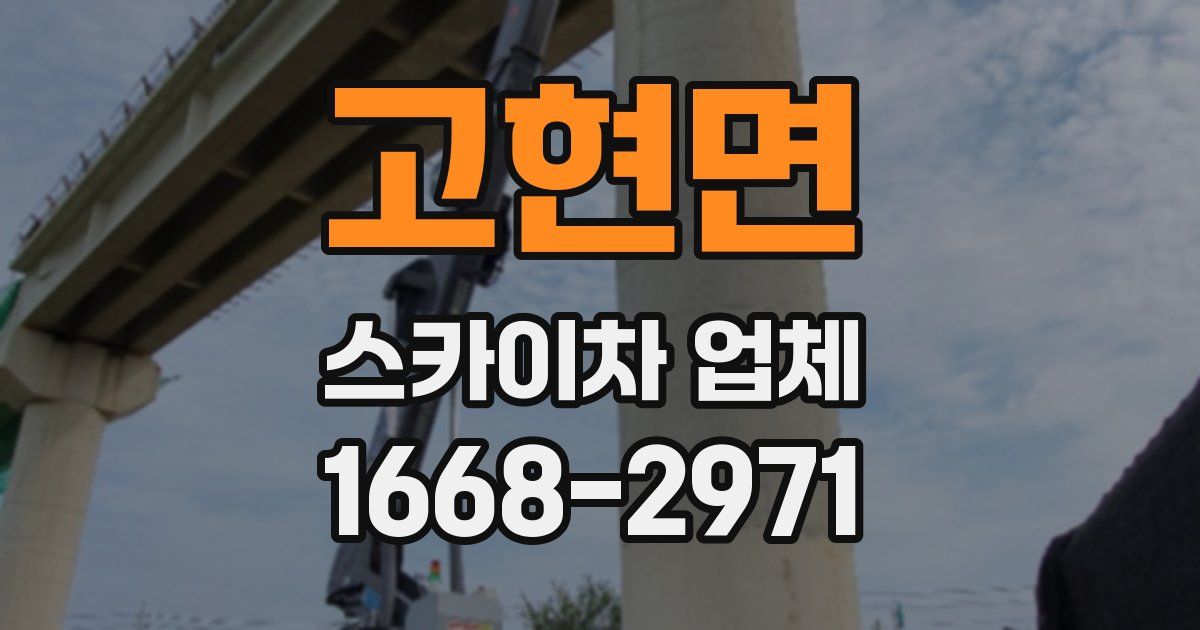 고현면 스카이차 업체
