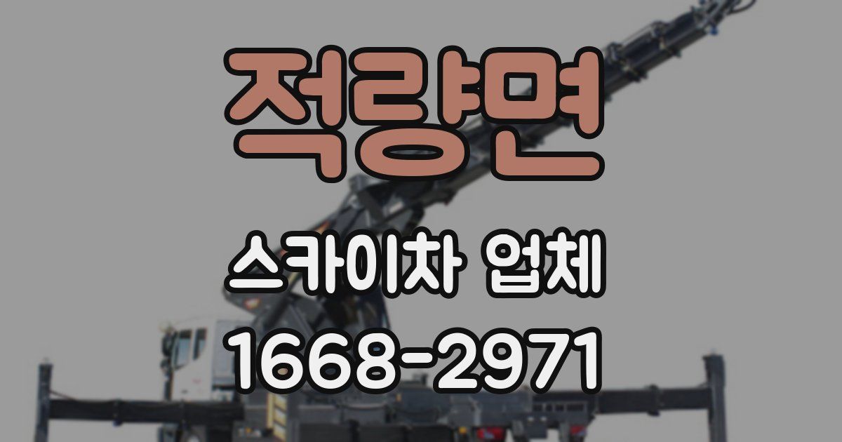 적량면 스카이차 업체