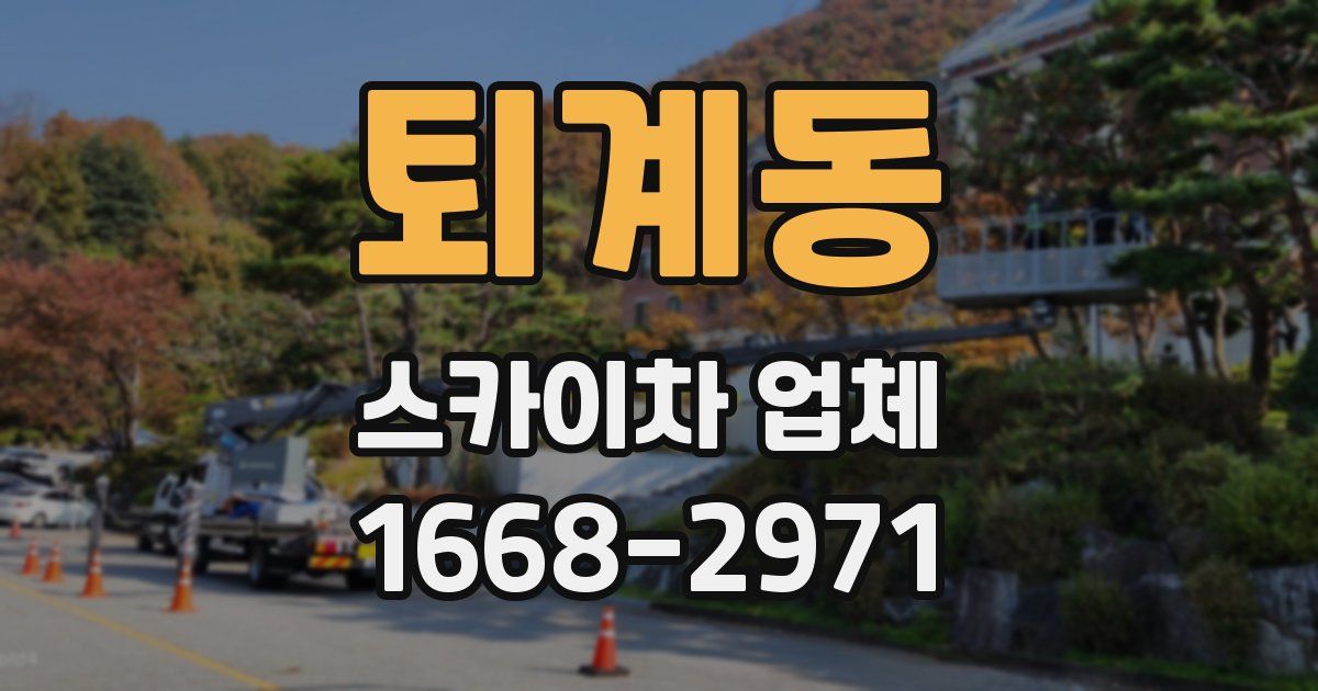 퇴계동 스카이차 업체