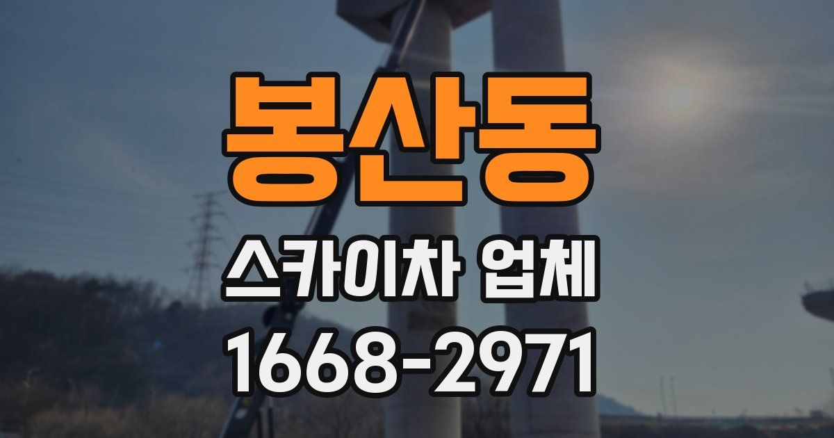 봉산동 스카이차 업체