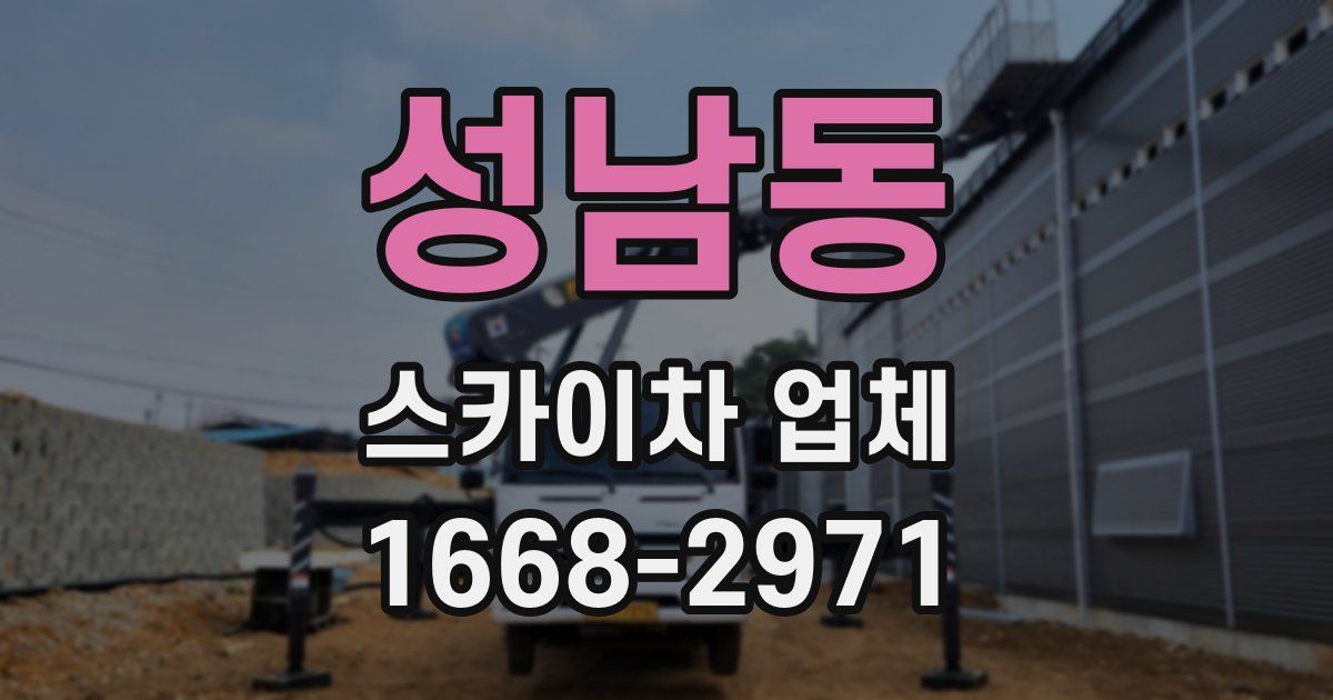 성남동 스카이차 업체