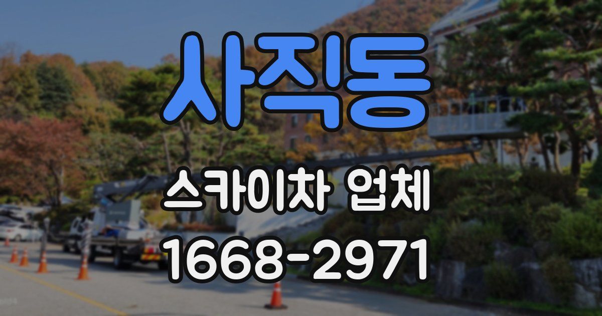 사직동 스카이차 업체