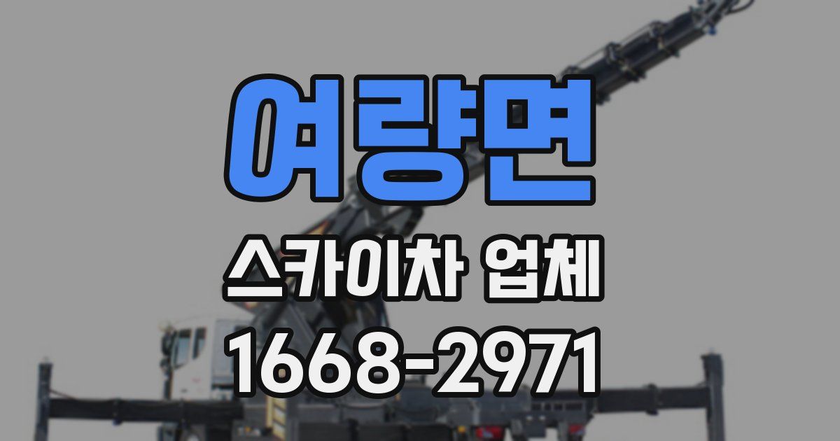 여량면 스카이차 업체