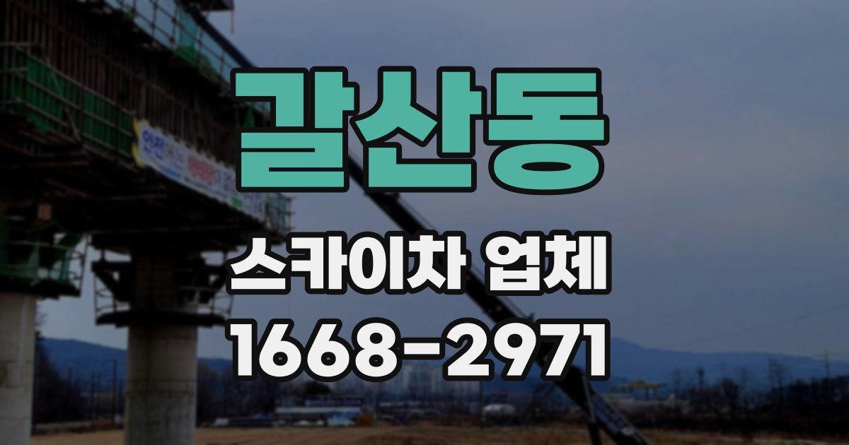 갈산동 스카이차 업체