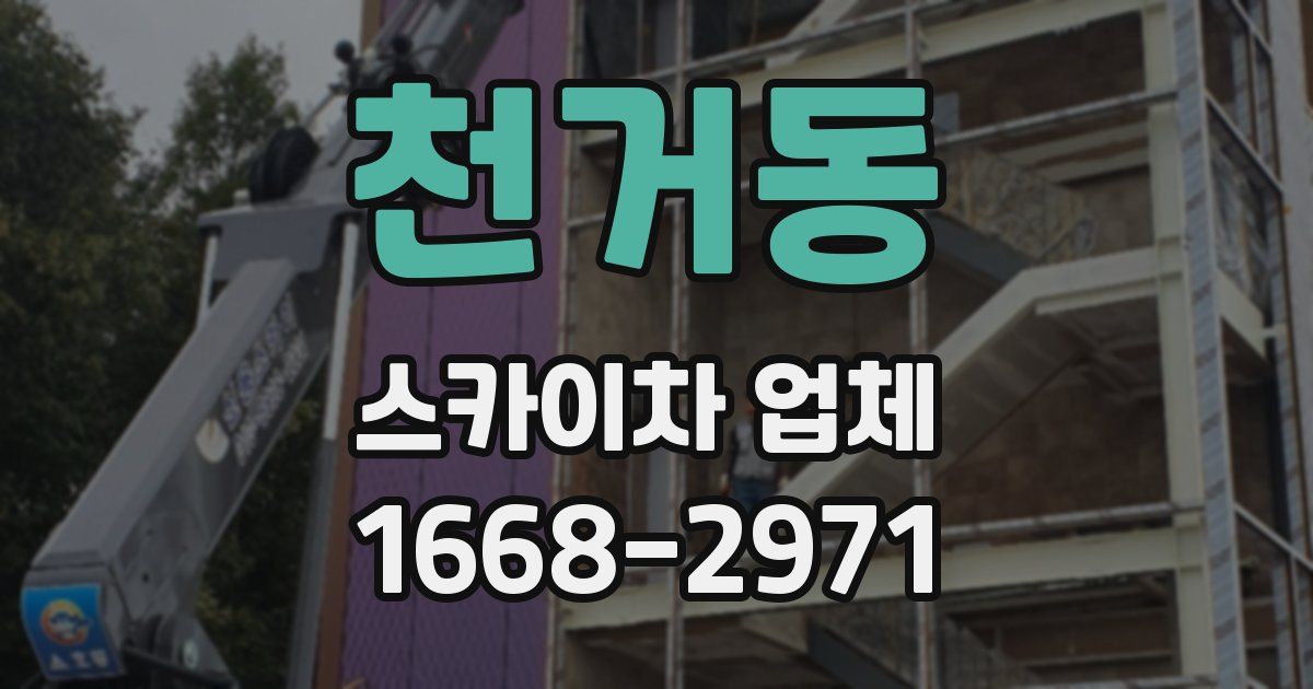 천거동 스카이차 업체