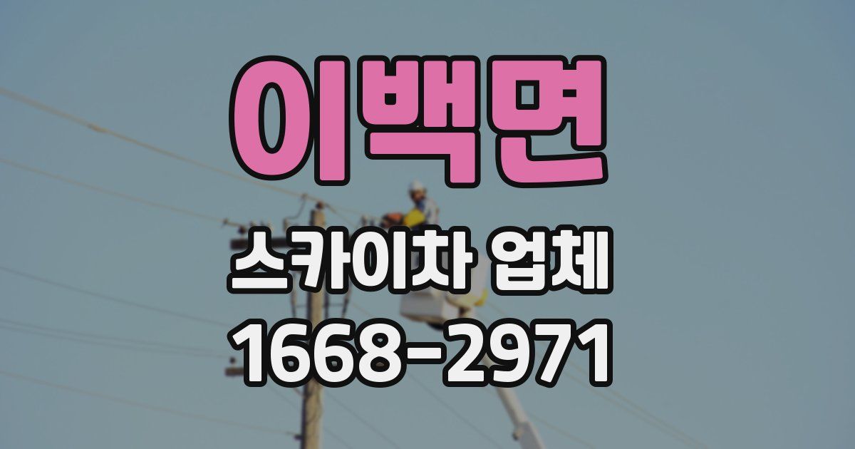 이백면 스카이차 업체