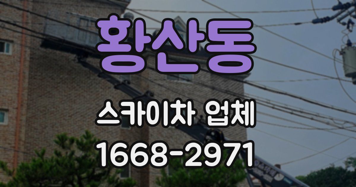 황산동 스카이차 업체