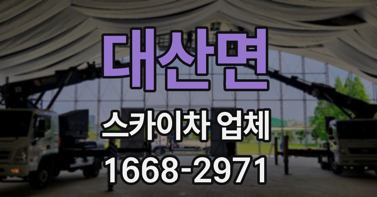 대산면 스카이차 업체