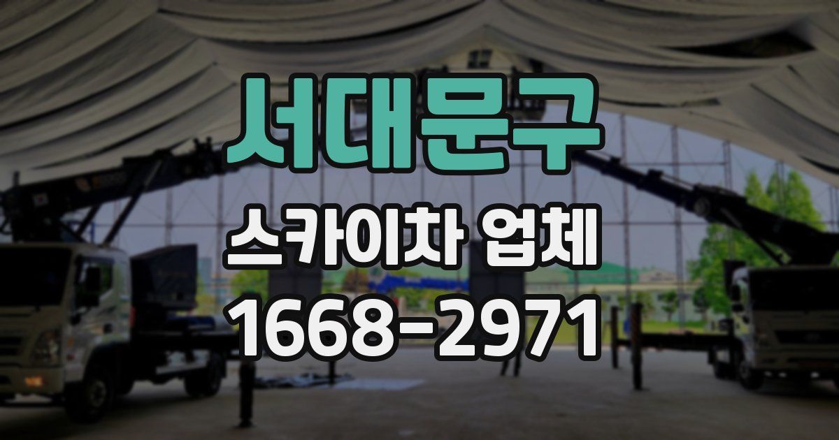 서대문구 스카이차 업체
