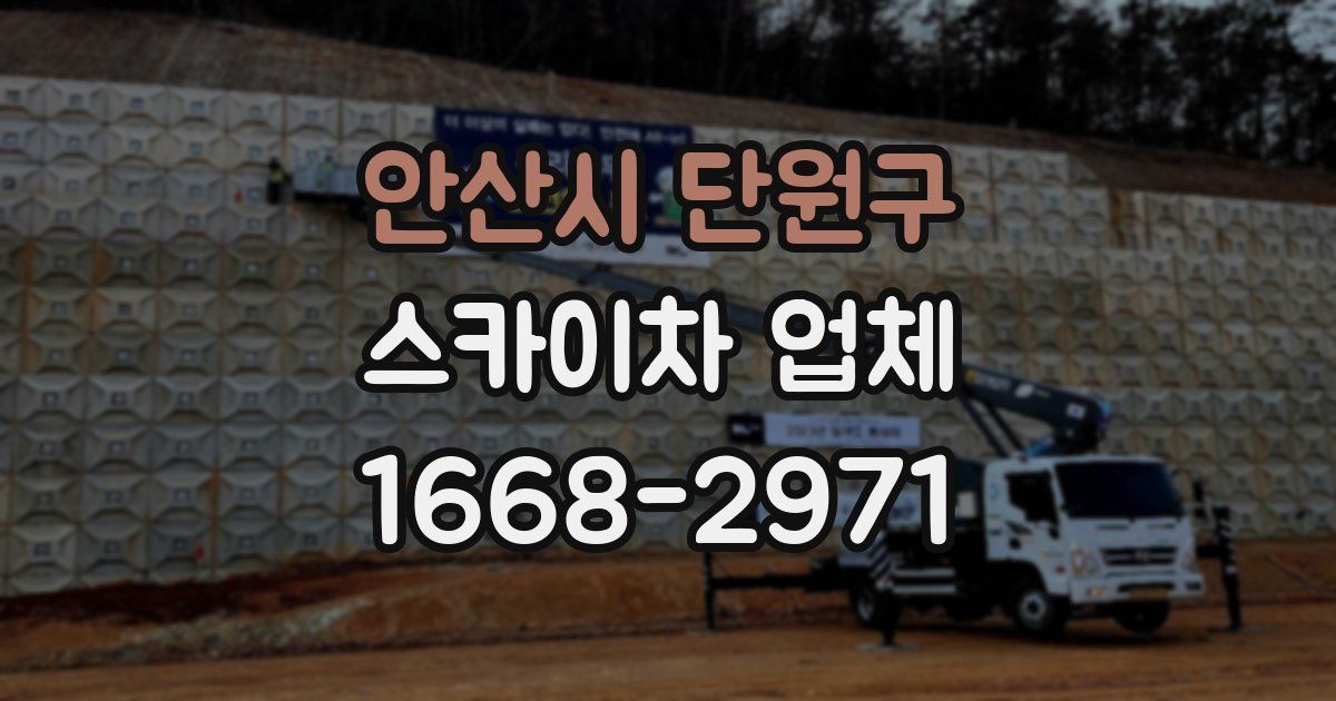 안산시 단원구 스카이차 업체