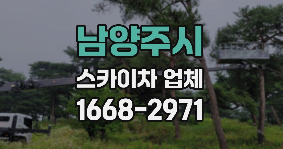 남양주시 스카이차 업체