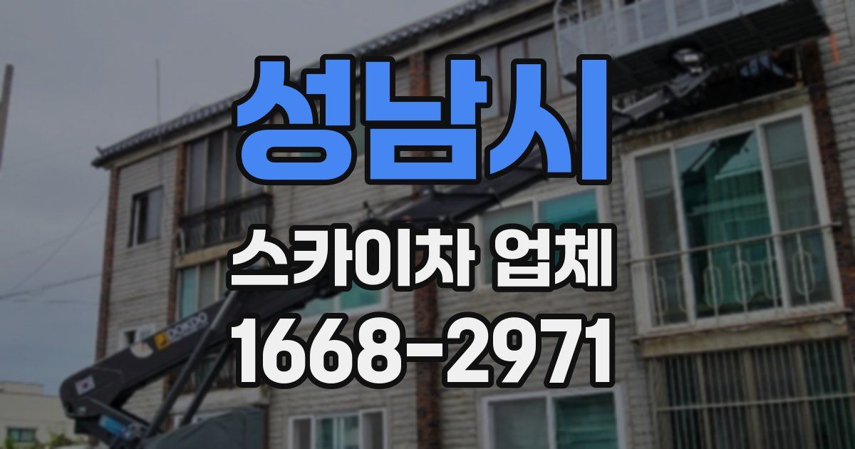 성남시 스카이차 업체