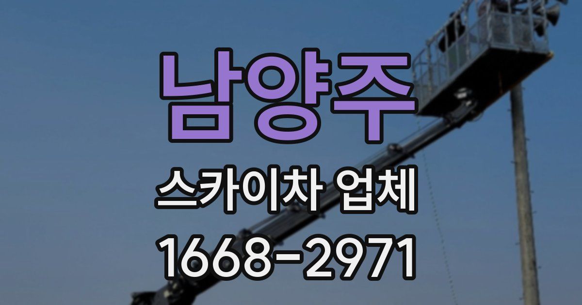 남양주 스카이차 업체