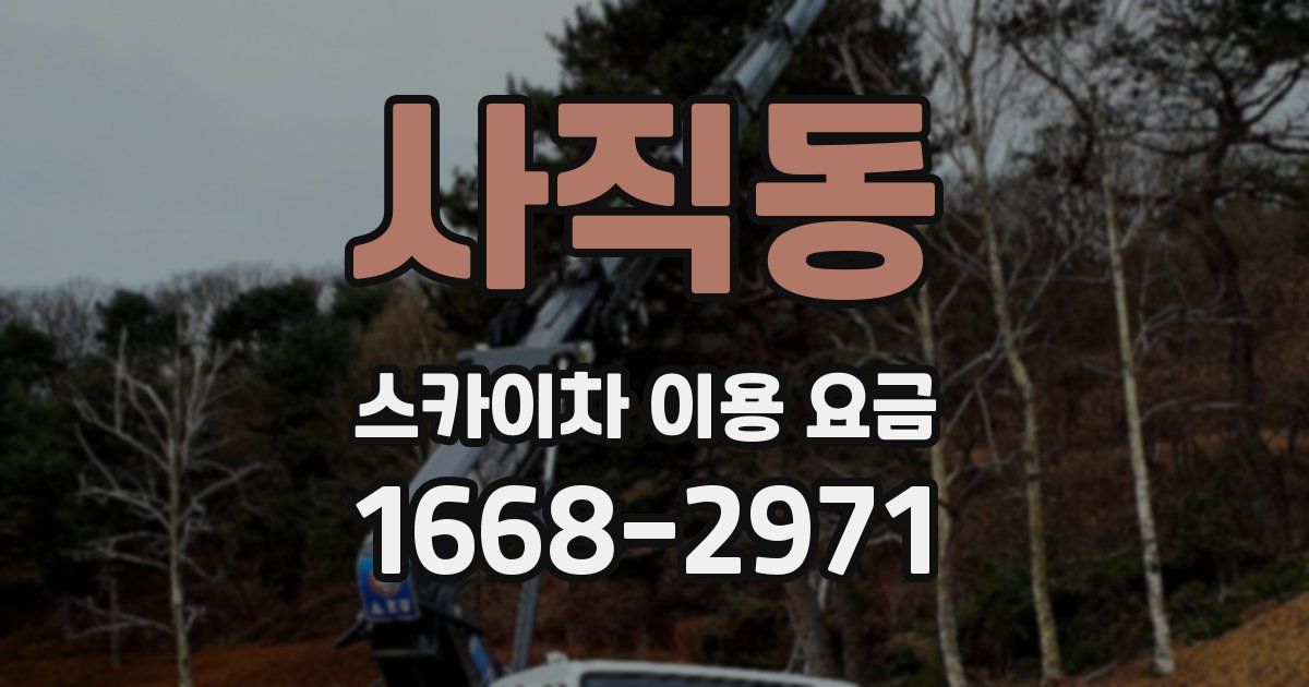 사직동 스카이차 이용 요금