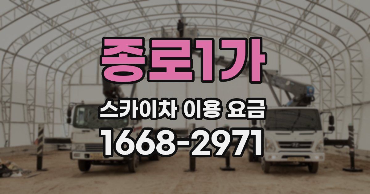 종로1가 스카이차 이용 요금