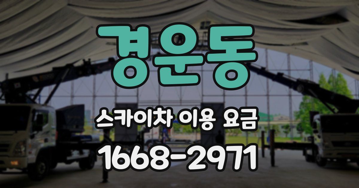 경운동 스카이차 이용 요금