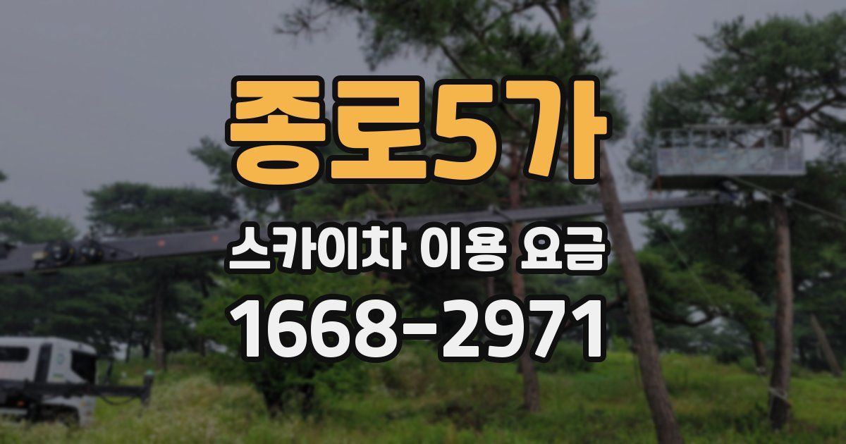 종로5가 스카이차 이용 요금