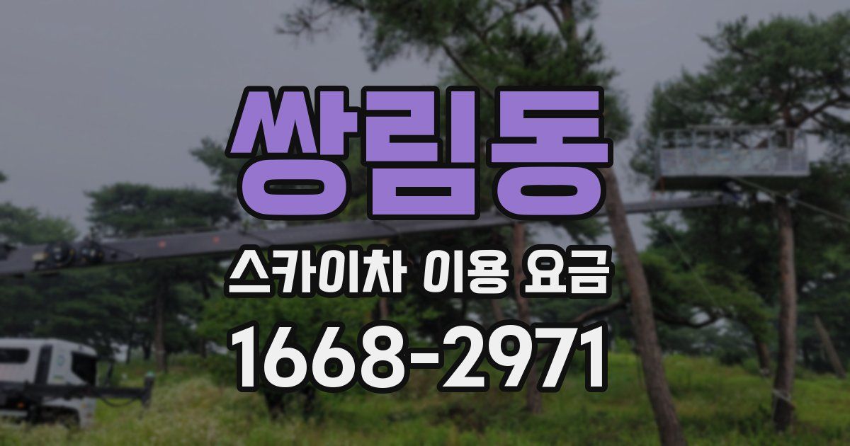 쌍림동 스카이차 이용 요금