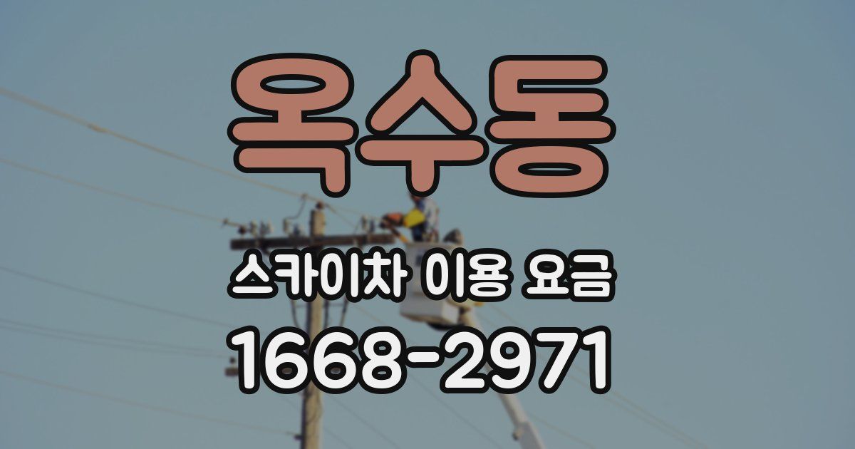 옥수동 스카이차 이용 요금